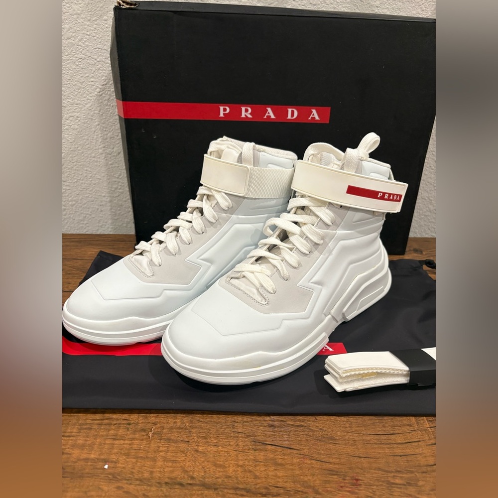 Prada Bianco High-Top Sneakers - Picture 2 of 8